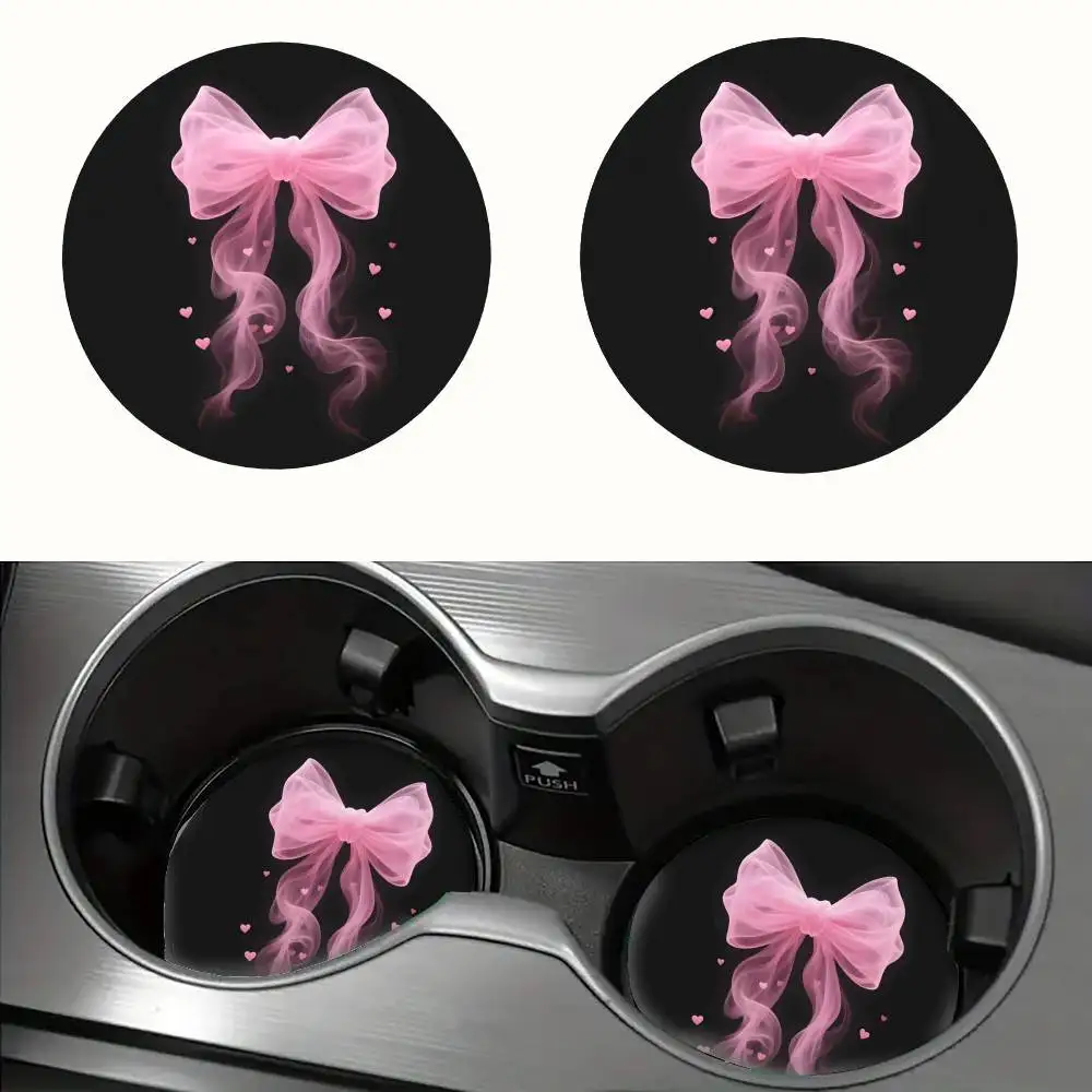 Car Cup Coasters Set Of 2 EVA Mats Gender Neutral Universal Vehicle Interior Additions Holiday Gifts For Friends And Family