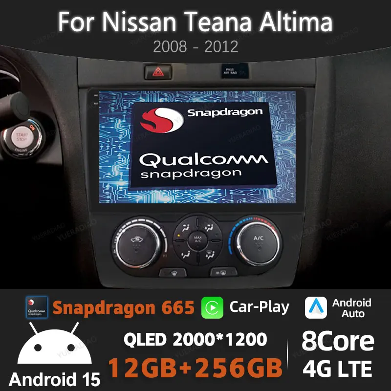 

Android 15 Car Radio For Nissan Teana Altima 2008 - 2012 QLED 4G WIFI BT GPS NAVI Multimedia Video Player Head Unit 2DIN LTE 5G