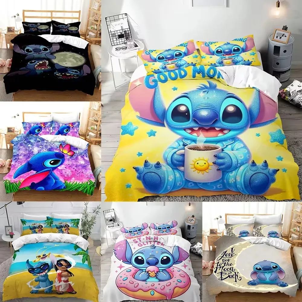 

Anime Cartoon Stitch Print Bedding Sets Comforter Cover Bed Cover Duvet Cover Pillow Case 2-3 Pieces Sets Bedroom Decoration