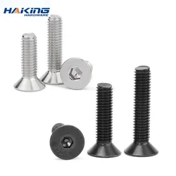 M2 M2.5 M3 M4 M5 M6 M8 DIN7991 de acero inoxidable 304 o Grado negro 10,9 hexagonal de cabeza plana tornillo avellanado