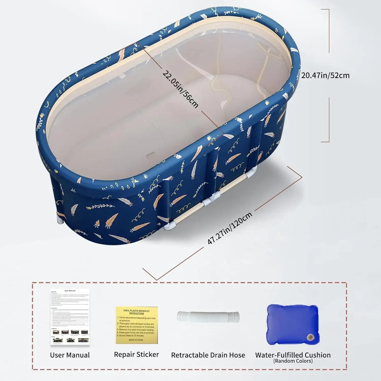 

[XMSJ-Limited Stock, Buy Now!]Portable Bathtub,Foldable Freestanding Bathtub,Japanese Soaking Tub,Shower Stall Tub,Bathroom Fold