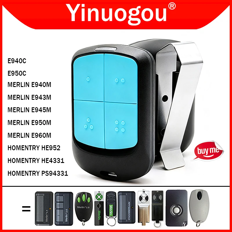 

E950C E940C HOMENTRY PS94331 HE4331 HE952 MERLIN E960M E950M E945M E943M E940M Garage Remote Control / Garage Door Opener 433MHz