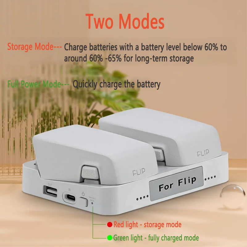 For Flip Battery Dual Charging Butler Storage Mode Two-Way Charging Hub Flip Drone Battery Charger Accessories Not original