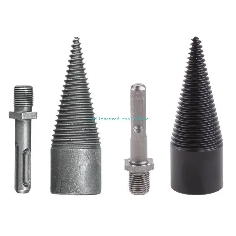 G88a tronchi in legno splitter legno legno per trapano bit acciaio tronchi splitter trapani elettrici pezzi a vite pesante