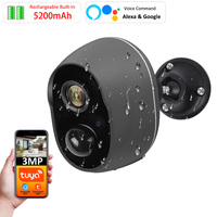 3MP Tuya Smart Life Battery Outdoor WIFI Surveillance Security PIR Motion Detection Audio Video Camera Night Vision Alexa Google