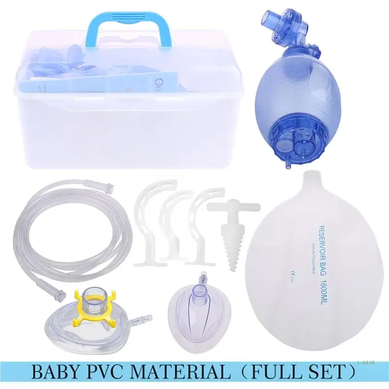 M5TC Adults/Children/Infants Manual Resuscitator PVC Ambu Bag Tube First Aid Simple Breathing Apparatus Tool