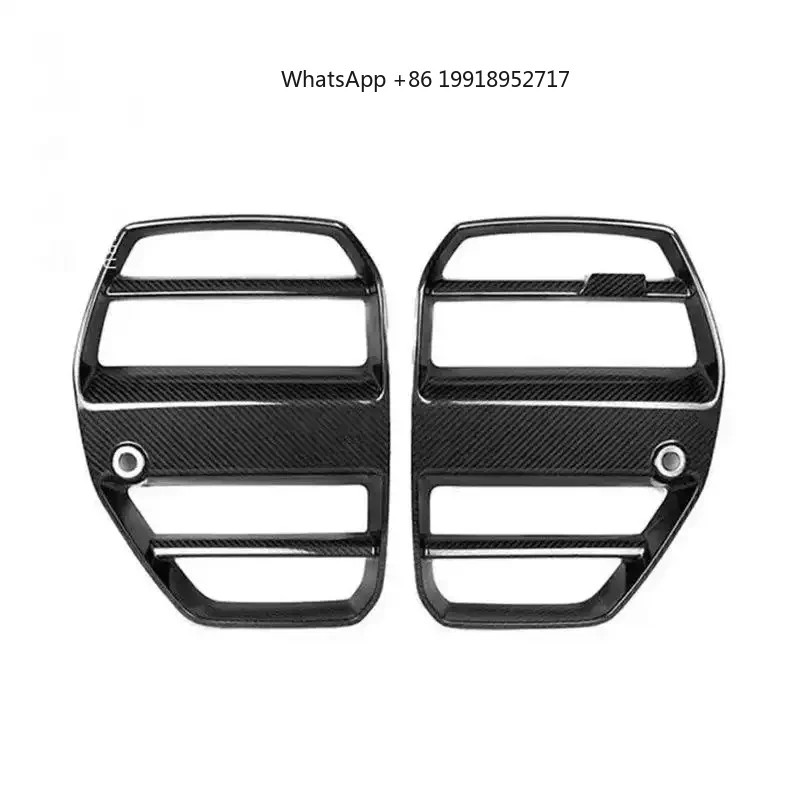 Dry Carbon Fiber ST Style Front Bumper Kidney Mesh Grills Grille Radiator for BMW G80 G81 M3 G82 G83 M4 Competition CS JJ960