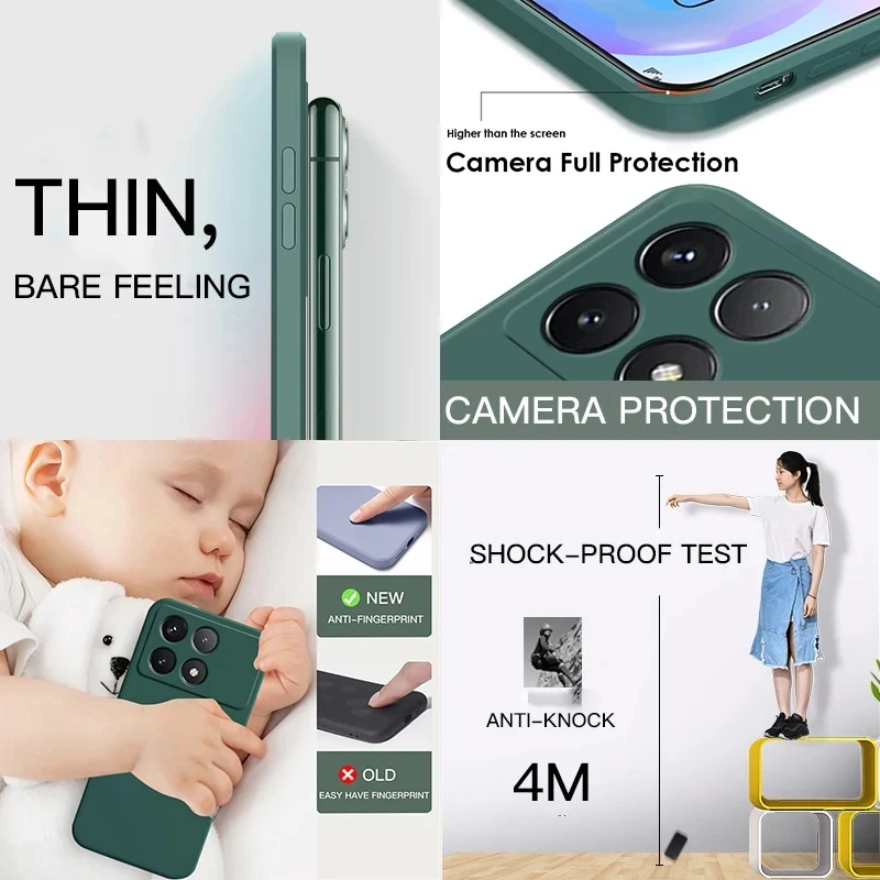 Xiaomi用液体シリコンケース,ソフトカバー,poco x6 pro