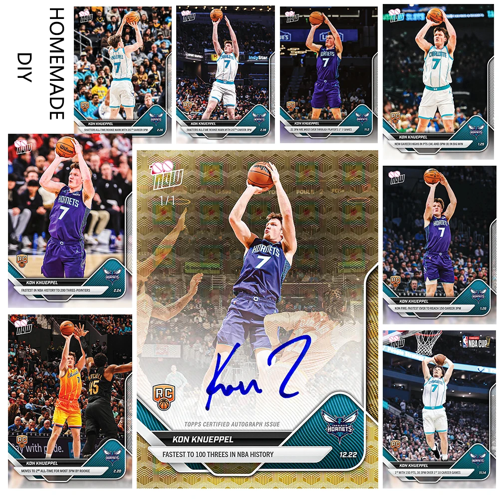 

Баскетбольная коллекционная карточка DIY с автографом KON KNUEPPEL, голографическим блеском и текстурой, для дня рождения, Рождества, праздничный подарок