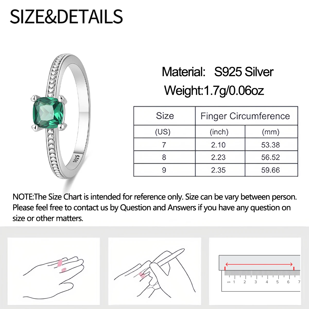 Women's Simple Design 925 Sterling Silver Engagement Ring