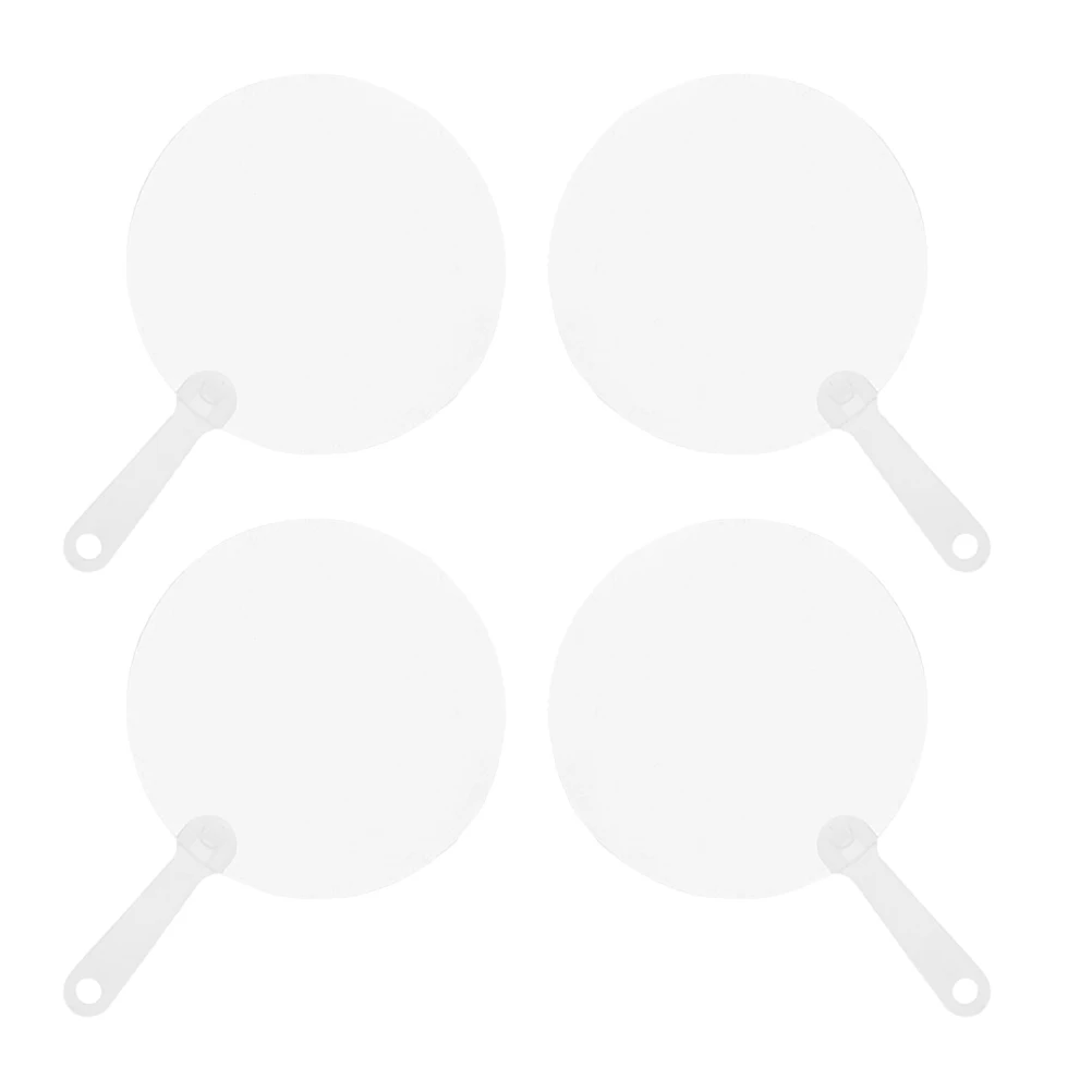 

4 Pcs Thicken Blank PVC Hand Fan Graffiti Painting Fans for Crafts Decor Wedding Stage Props Lightweight Gift