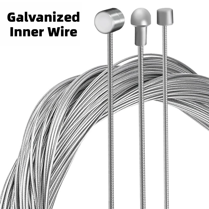 10PCS Galvanized Bike Brake & Shift Cables - for Mountain, Road, Folding Bicycles, Anti-Rust Inner Wire Core & Brake Lever Lines