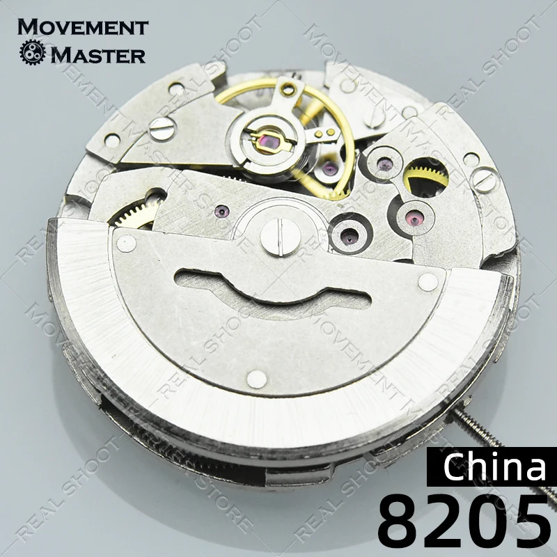 Cina 8205 movimento a tre pin a tre punti doppio calendario bianco 8215 pezzi di ricambio per movimento dell'orologio