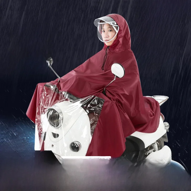 

Adult Overall Raincoat Motorcycle Vehicle Outdoor Double Person Mirror Hole Large Hat Raincoat for Motorcycles