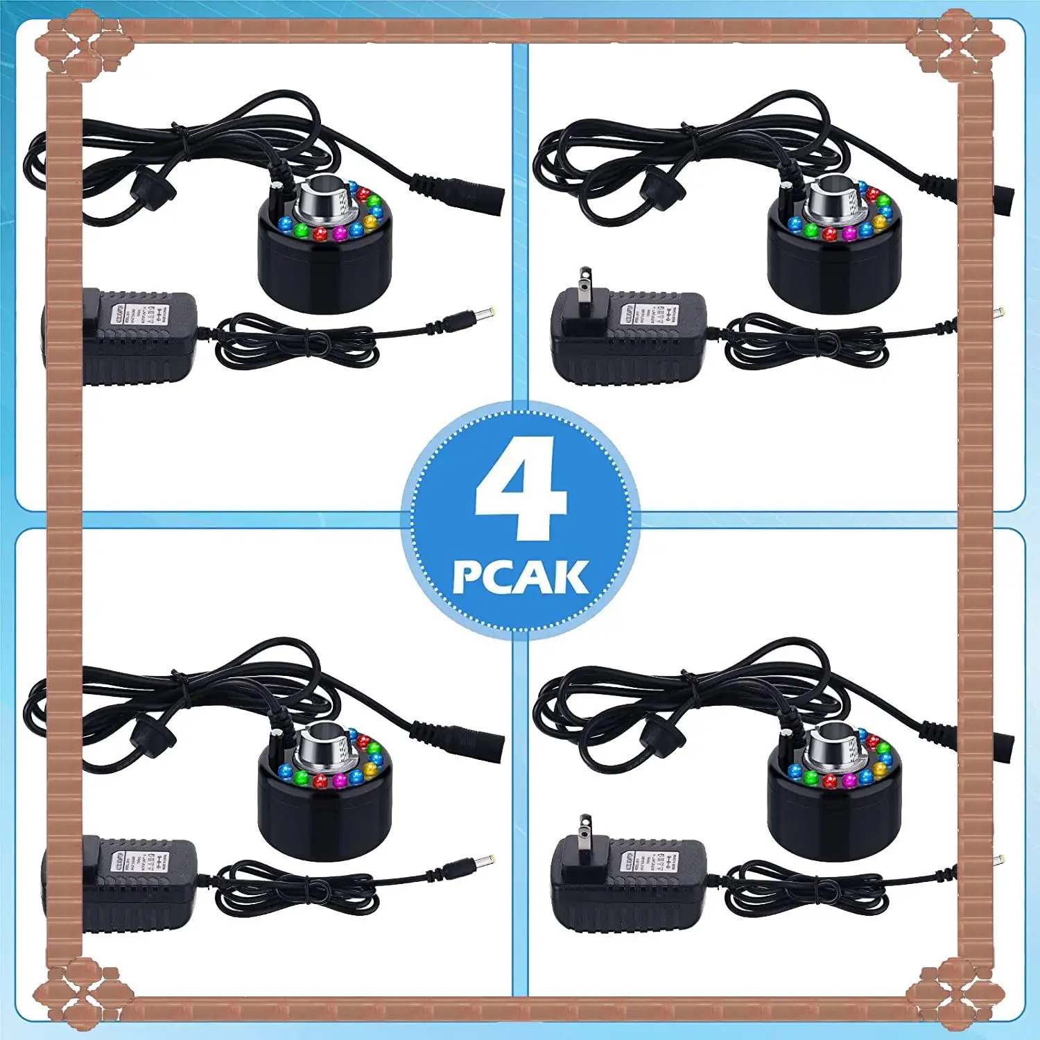 

24-Hour Delivery 4 Pcs Halloween Mist Maker Ultrasonic Fogger Color Change Fogger LED Mister US Plug