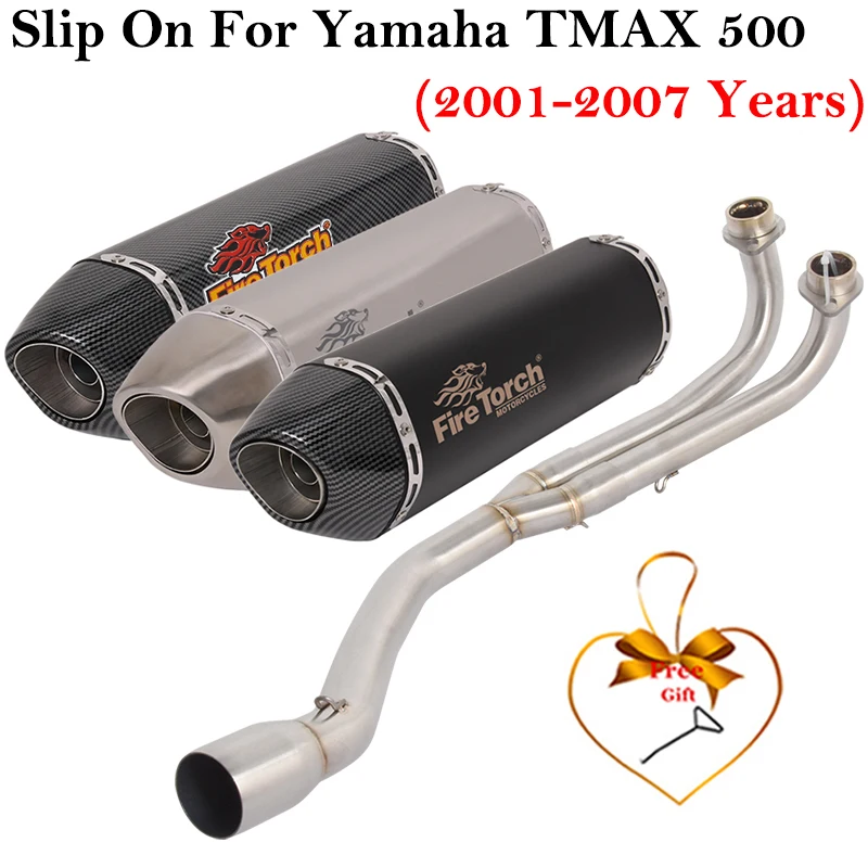 Komplette Auspuffanlage für Yamaha TMAX 500 T-MAX 500 T MAX500 2001 - 2007 Motorrad-Auspuff mit Vorder- und Mittelrohr, Schalldämpfer und DB-Killer