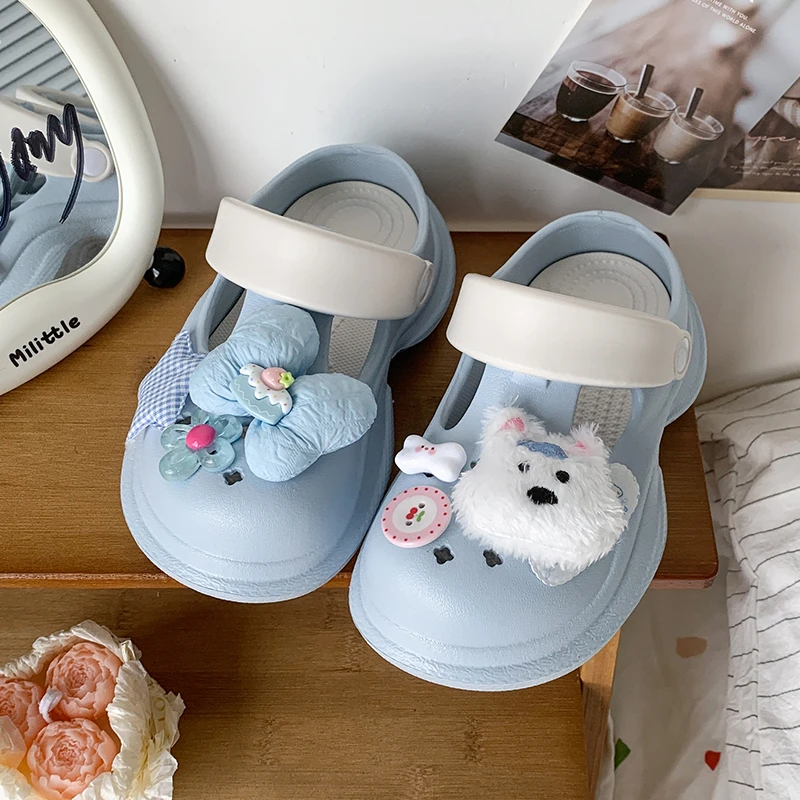

Children Casual Slippers for Girls 2025 Summer New Fashion Korean Style Soft Bottom Anti-slippery Versatile Cut-outs Beach Shoes