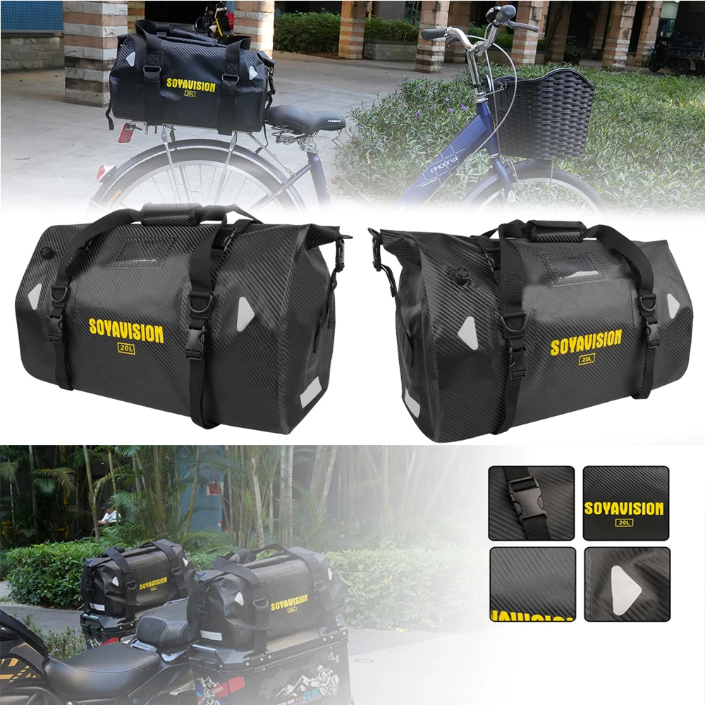 

Motorcycle Waterproof Tail Bag Travel Outdoor Dry Luggage Roll Pack Bag Motorbike Luggage Backpack Motorcycle Seat Bag