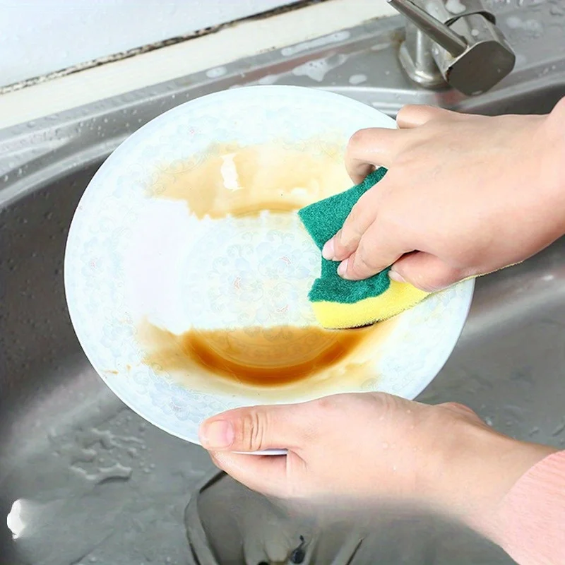 

4 шт., губка для мытья посуды 10,5*8*3 см, мочалка-губка, тряпка для мытья посуды