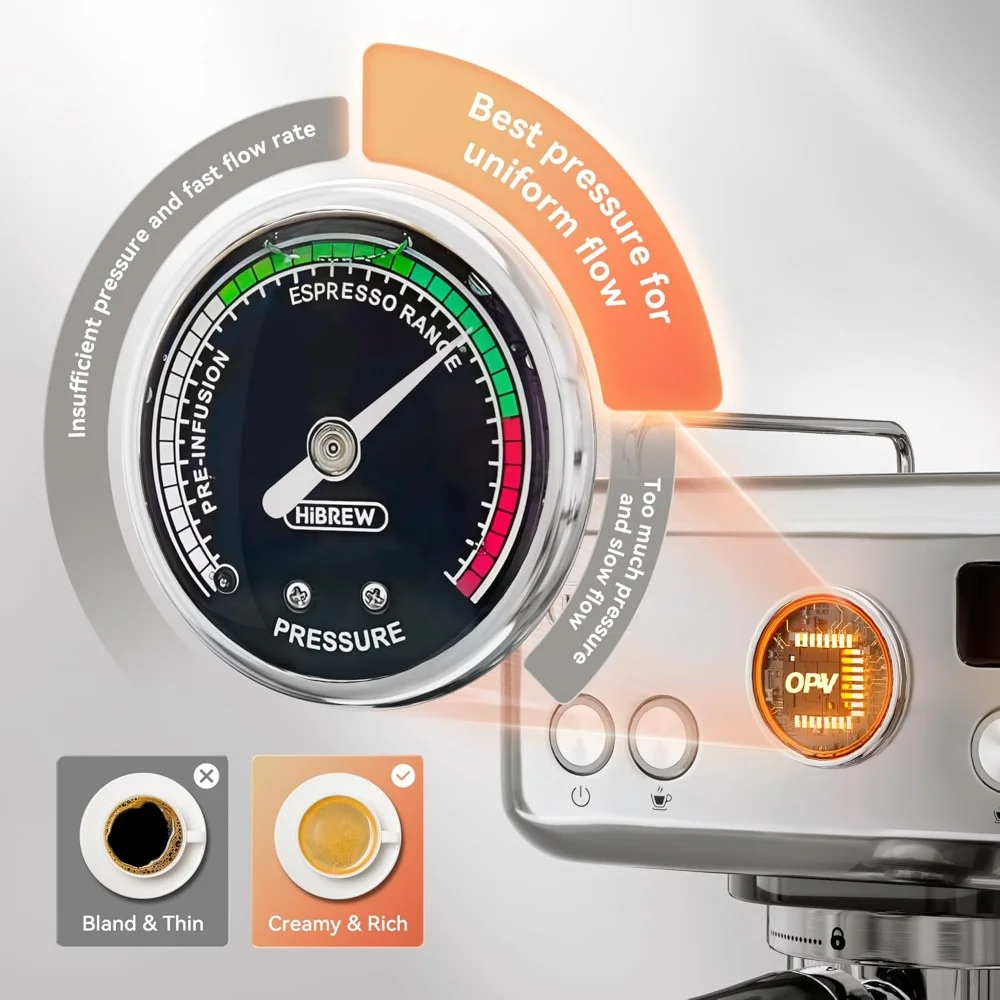 Máquina de Espresso programable con taza cálida, temperatura ajustable y volumen de taza, Espumador de leche de varita de vapor, máquinas de café