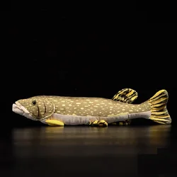 emulational Esox lucius northern pike dot fish plush toy lovely animal soft stuffed doll birthday gift 1pc