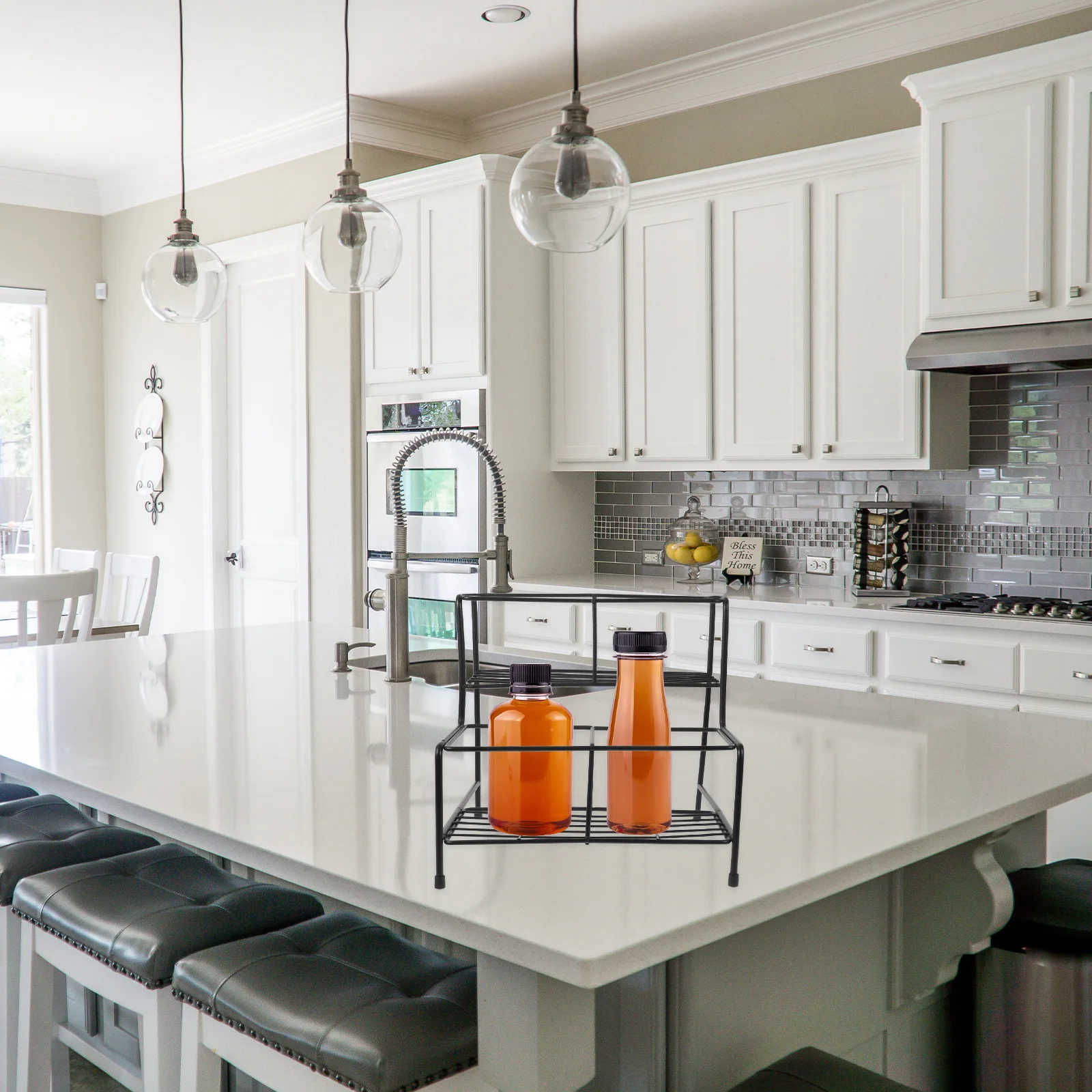 

1 Tier Syrup Metal Storage Shelf For Jam Bottles Syrup Organizer Spice Iron Rack Coffee Shop Kitchen Sundries Rack