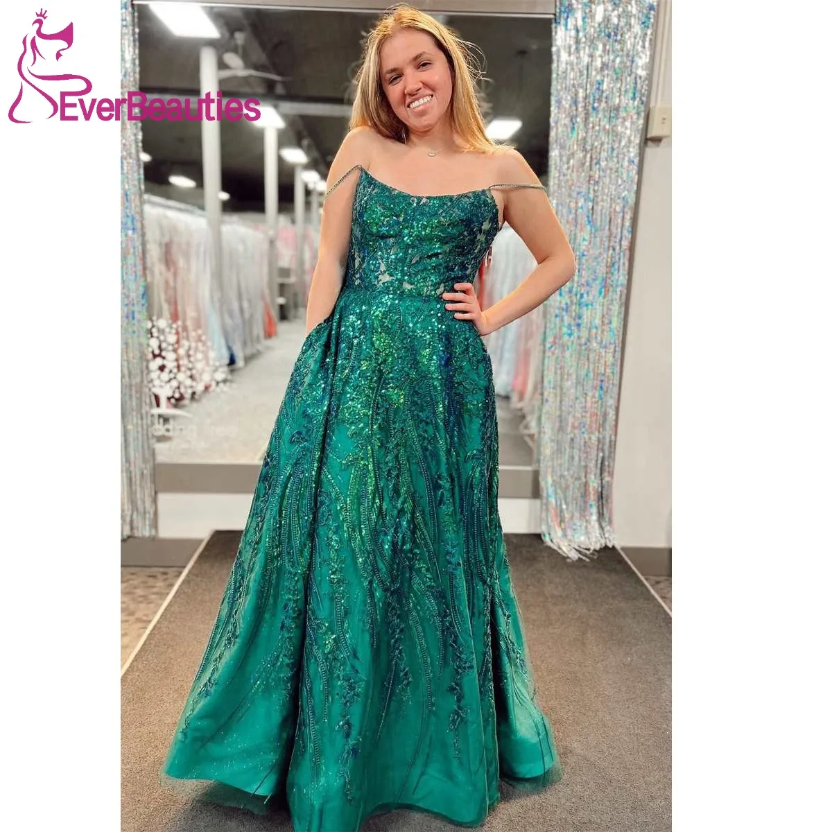 Tulle A Line Prom Dresses Long for Women Plus Size Formal Party Dress Sequin Beaded Vestidos Para Mujer Elegantes y Bonitos