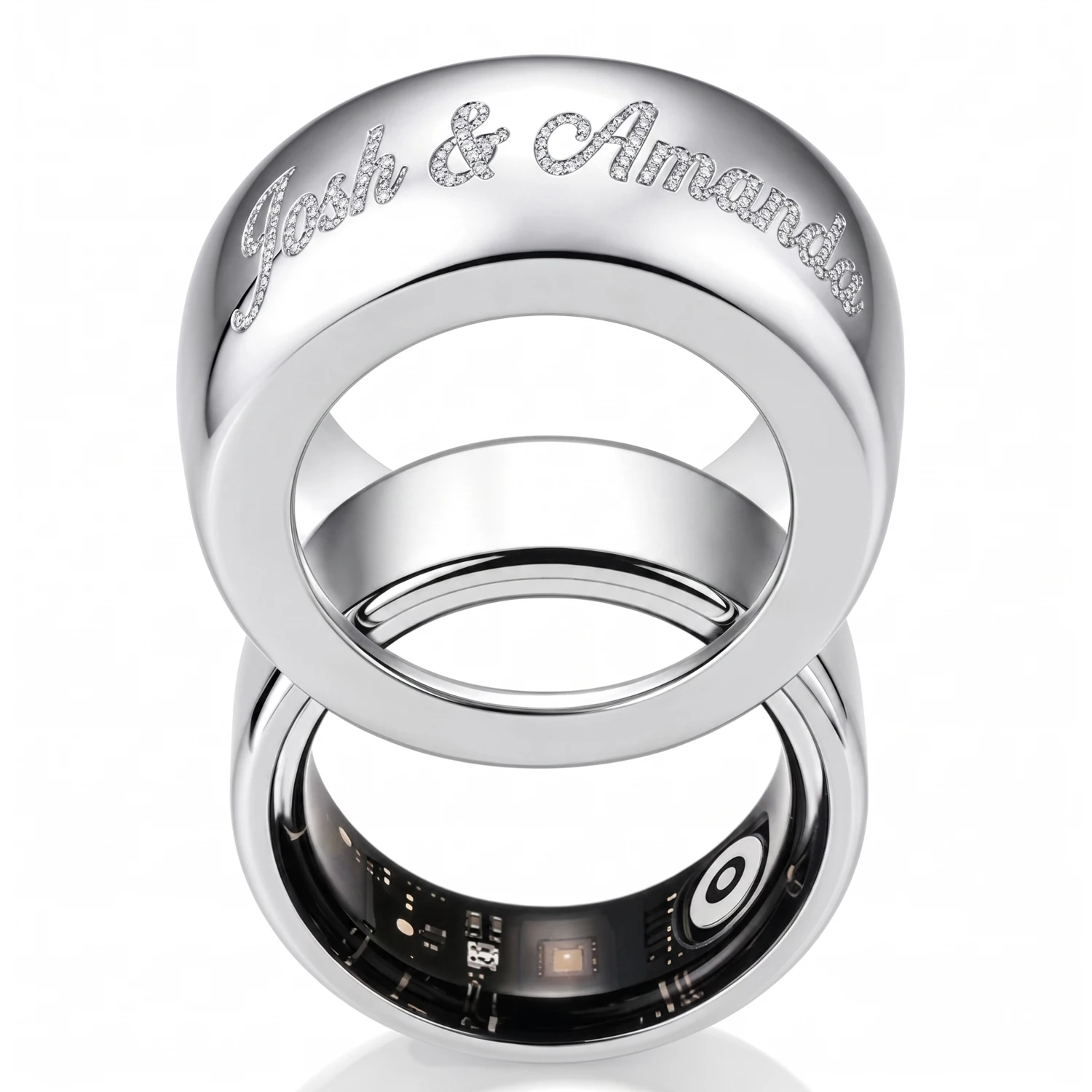 Initial Ring Custom - Qitian Custom Diamond Name Smart Ringcover