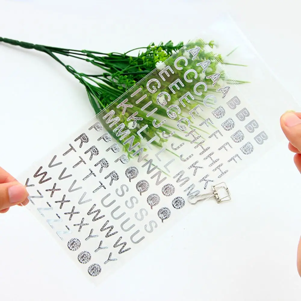 일기 플래너 DIY 앨범 장식 브론징 문자 숫자 알파벳 편지지 스티커 학교 용품 숫자 라벨 스티커