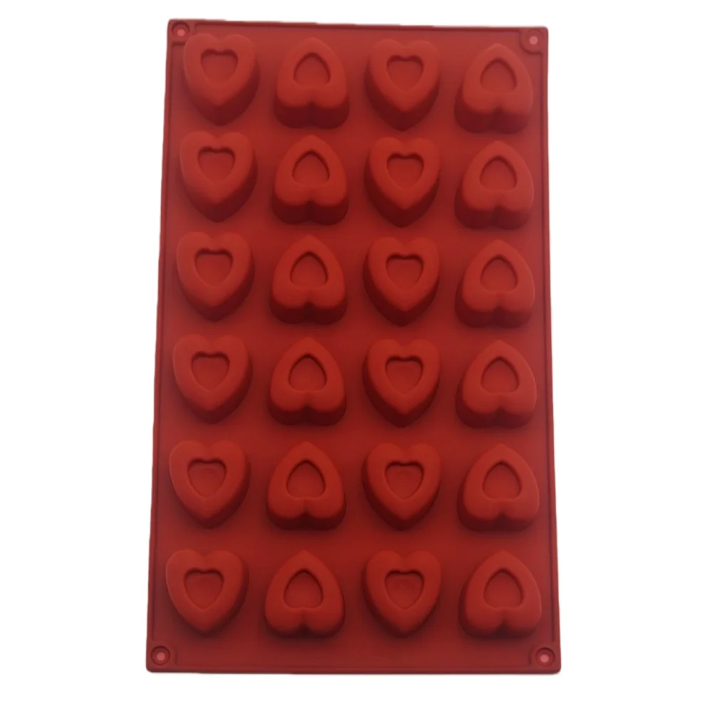 

24 Georgia Creative heart-Shaped Chocolate Mold Silicone Cake Mold Ice Tray Multi-function Personality Kitchen Bakeware Tools