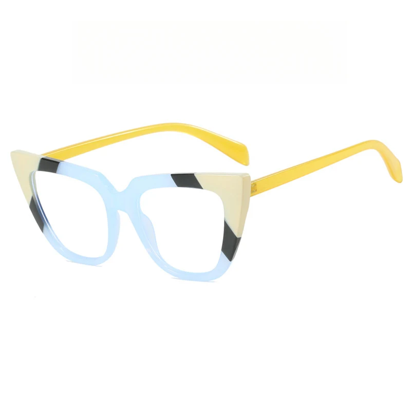 Kedun Cat Eye Color-Block Eyeglass Frame2024New trendy blue light protectioninsUnique flat glasses in European and American retr