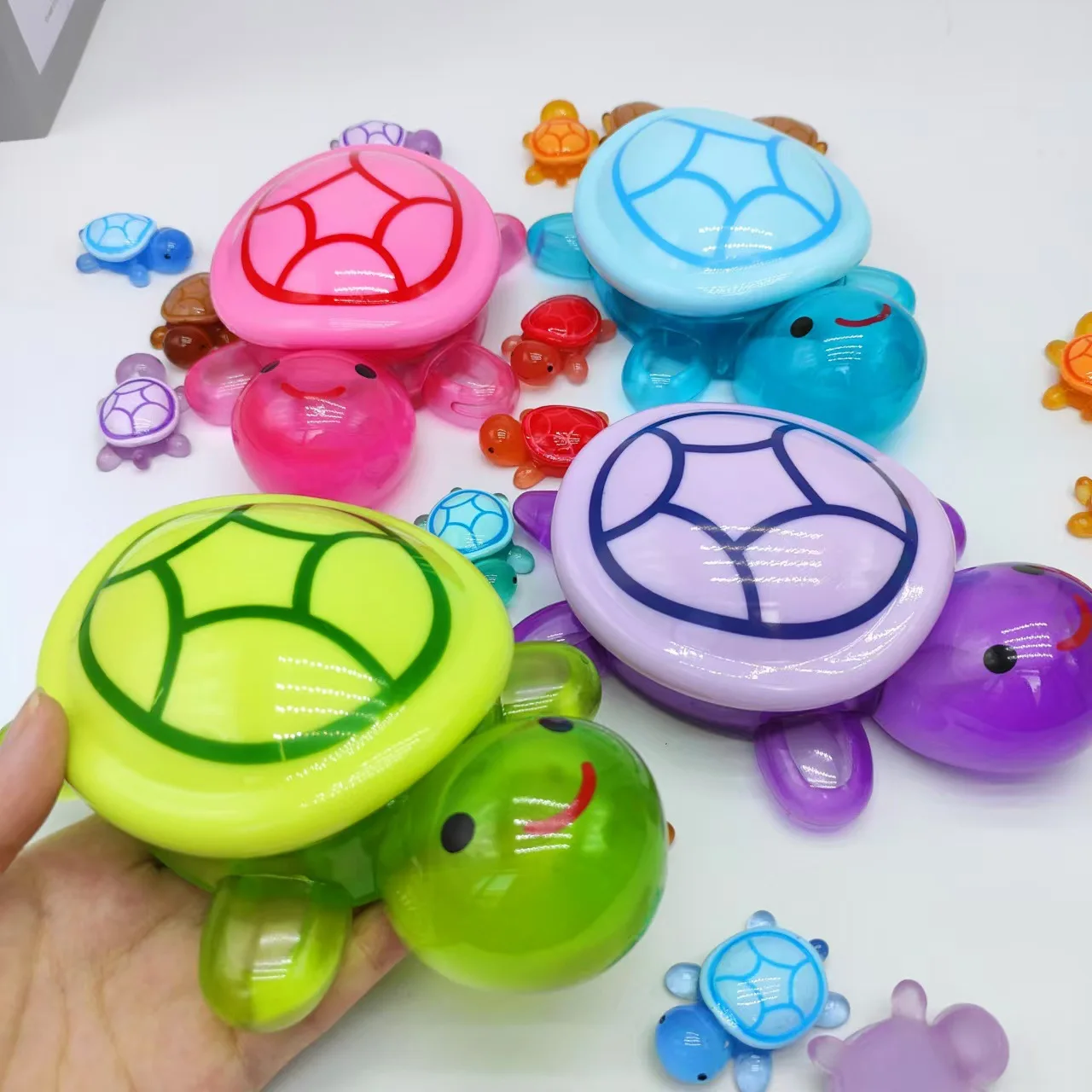 Cute Cartoon Luminous Turtle Storage Box Home Decor Resin Crafts Glowing Small Turtle Toy Storage Case Ornaments Decoration