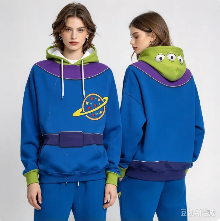 26-27 New Anime-themed Cos Print Hooded Sweatshirt Set, 2-piece Set, Parent-child Outfit Family Matching