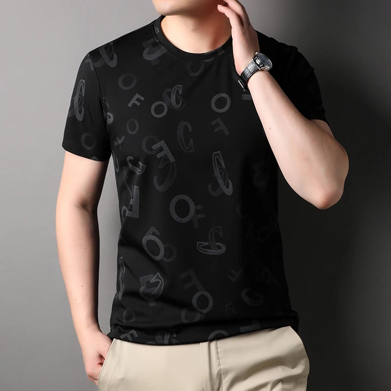 Top Quality New Summer Brand Tops Designer Trendy Fashion Tshirt For Men Plain With Letters Short Sleeve Casual Clothes Men