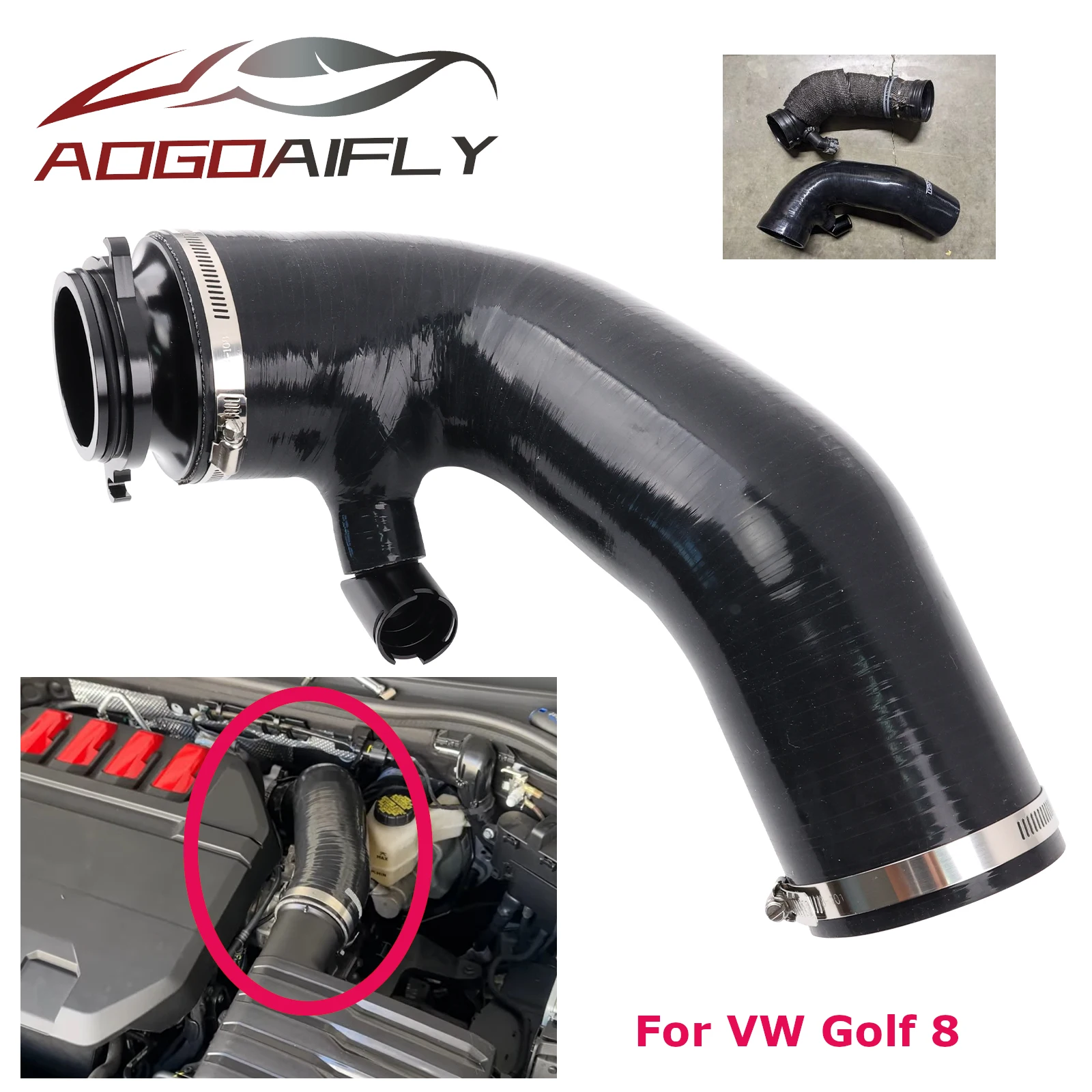 For VW Golf 8 R GTI-CS EV4 2.0 TSI Turbo Intake Silicone Hose Elbow For Audi S38Y SQ2 EVO EA888.4 For Leon Cupra MK4