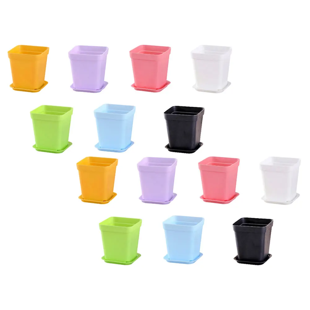 

20 Sets Succulent Flowerpot Small Mini Planters Plastic Nursery Breathable Indoor Pots Office Decor Practical Easy