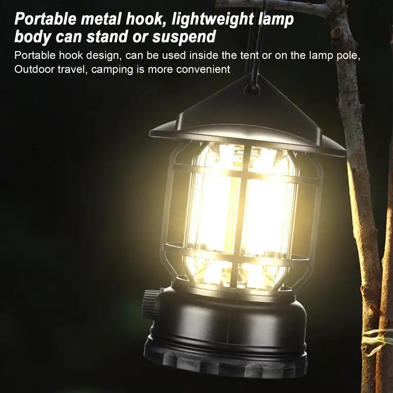 

Solar Outdoor Lantern Tent Light Outdoor Waterproof Lantern Portable Solar Powered Landscape Hiking Flashlight For Garden