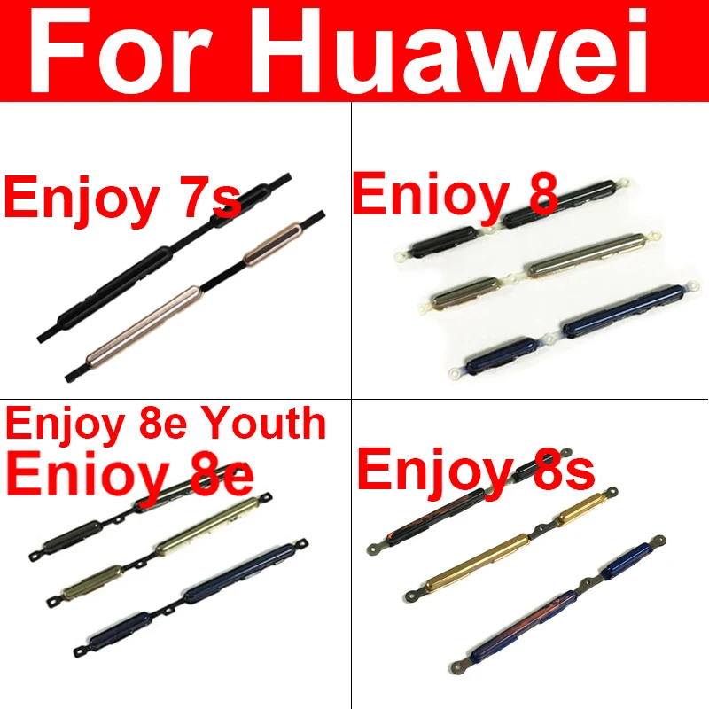 Volume & Power Side Buttons For Huawei Enjoy 7 7S 8 Plus 8S 8E Youth Side On Off Power Volume Sidekeys Switch Replacement Parts