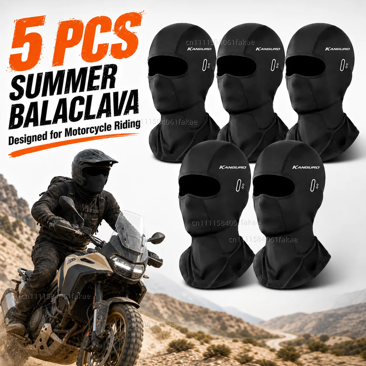 5PCS Pasamontañas de Motocicleta con Protección UV para Verano y Orificios Transpirables para Moto Morini Kanguro 1983-1990, Equipo de Conducción