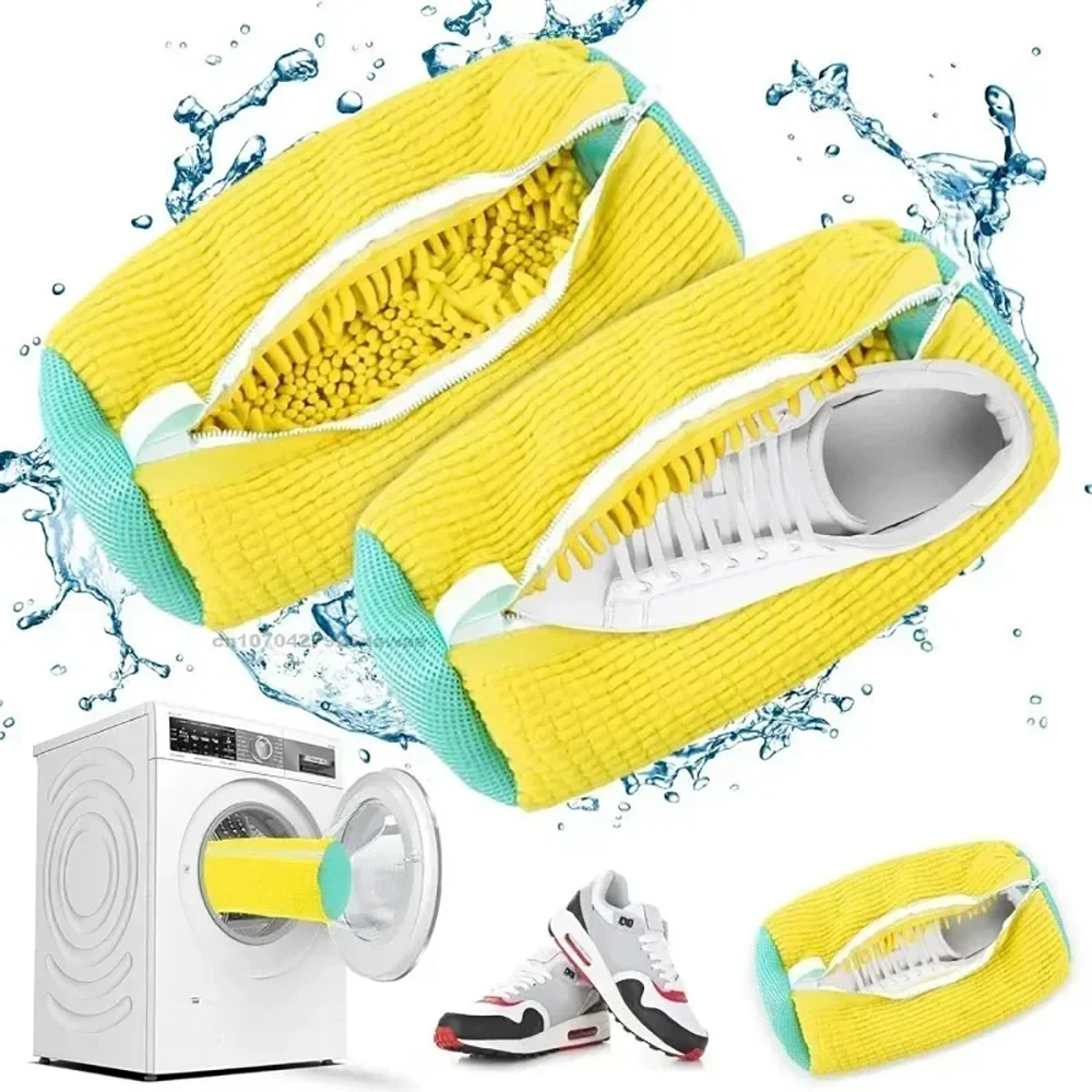Laundry Bags Shoe Washing Machine Washable Bag & Drying Bag with Zipper Laundry Bag with Fluff Inside for Sneakers Casual Shoes