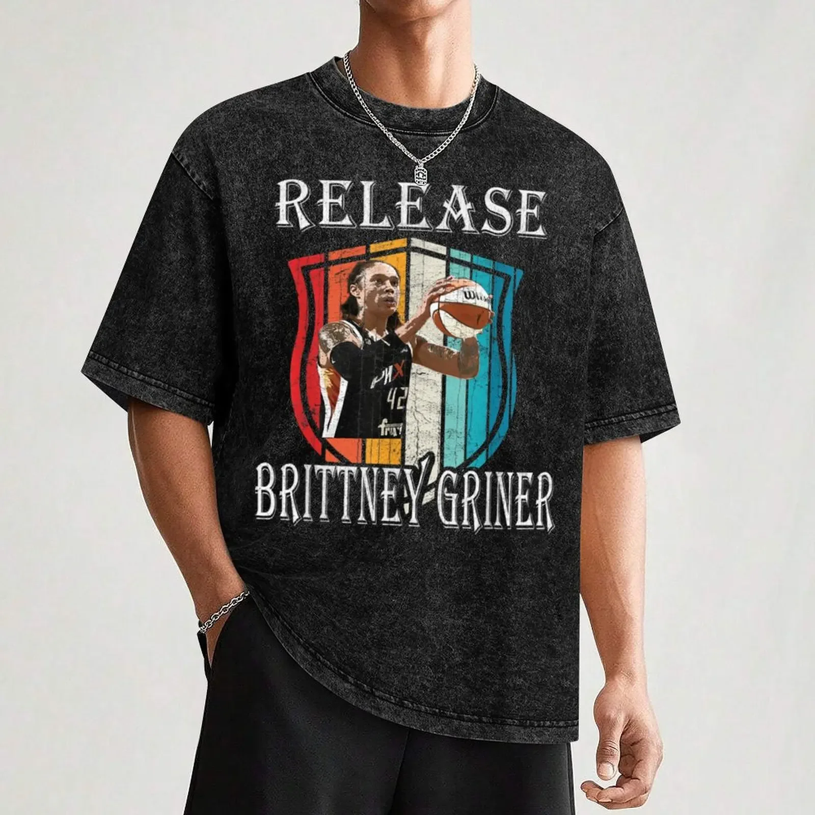 إطلاق بريتني جرينر، مجاني بريتني جرينر كرة السلة سالاري تي شيرت خمر أنيمي قميص خمر تي شيرت الرجال