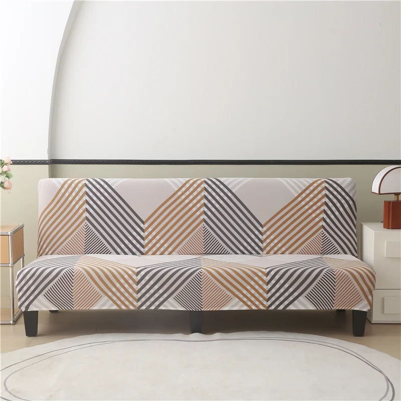 1pc Elastic sofa bed cover,Geometric Chevron Print Elastic Couch Cover for Living Room, Washable Modern Furniture Protector