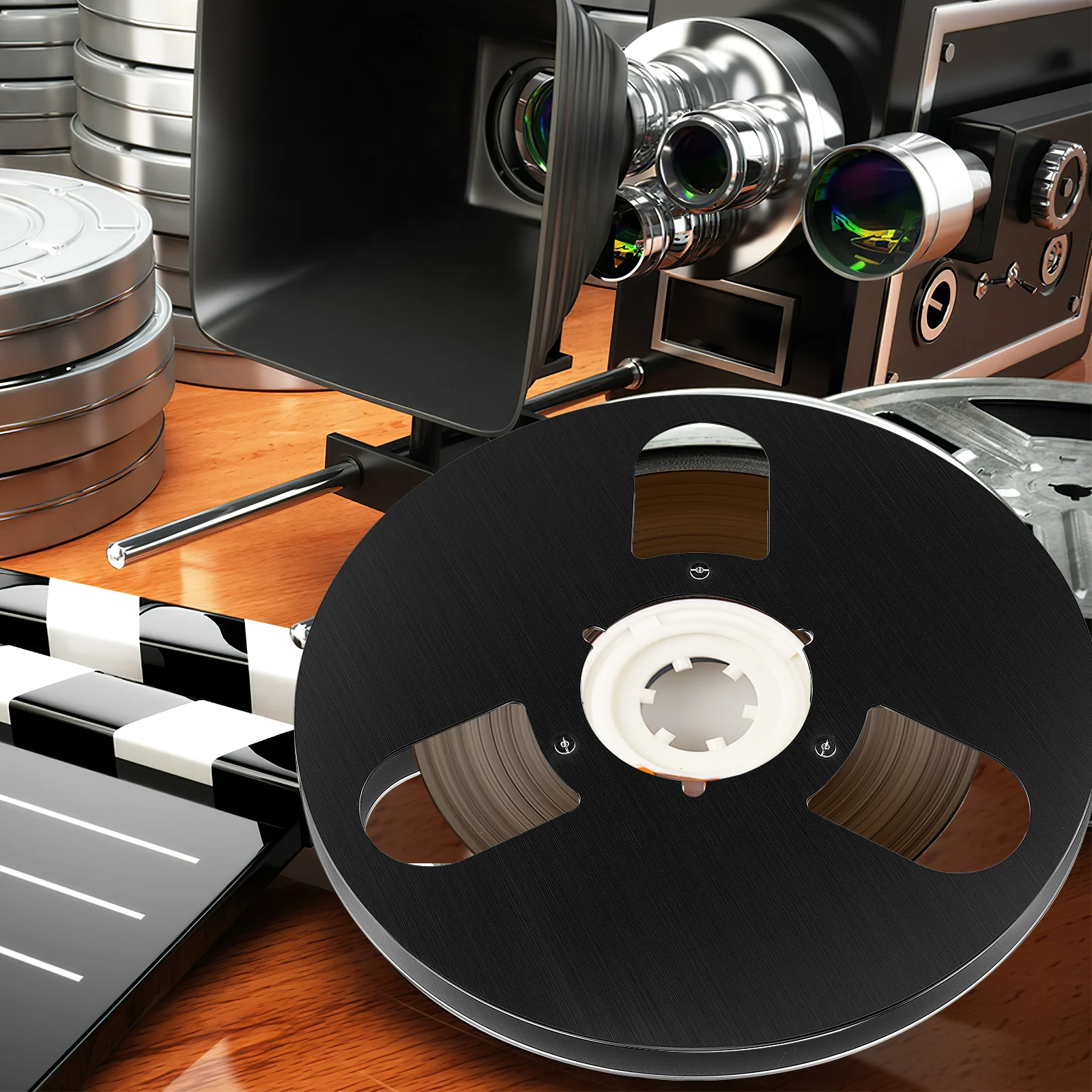 

Reel Tape for Recorder Digital Display Storage Recording Black Empty Spool Audio Takeup