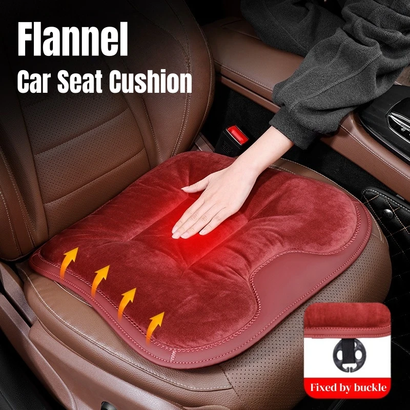 Flannel Car Seat Cushion Warm Winter High-end Plush Seat Cushion Luxury Thickened Non-Slip Car Interior Front Back Seat Covers