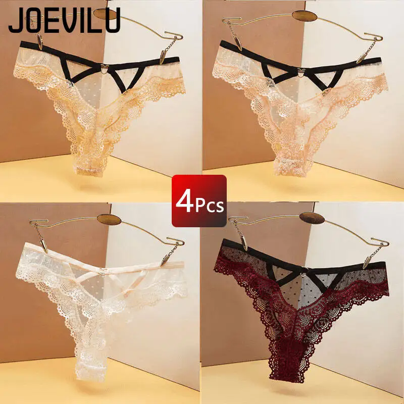 

4 шт., сексуальные стринги с низкой талией, женские бикини, легкое дышащее треугольное нижнее белье для взрослых, подарок для молодоженов для новорожденных