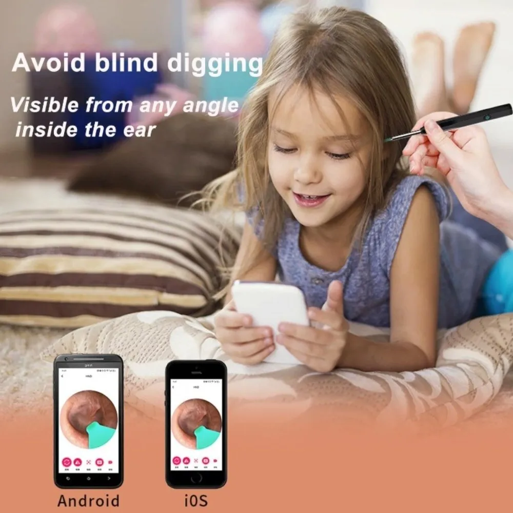 Portable Visual Ear Cleaner LED Lights USB Charging Ear Sticks with Camera WIFI Connection Otoscope Endoscope Ear Cleaning Tool