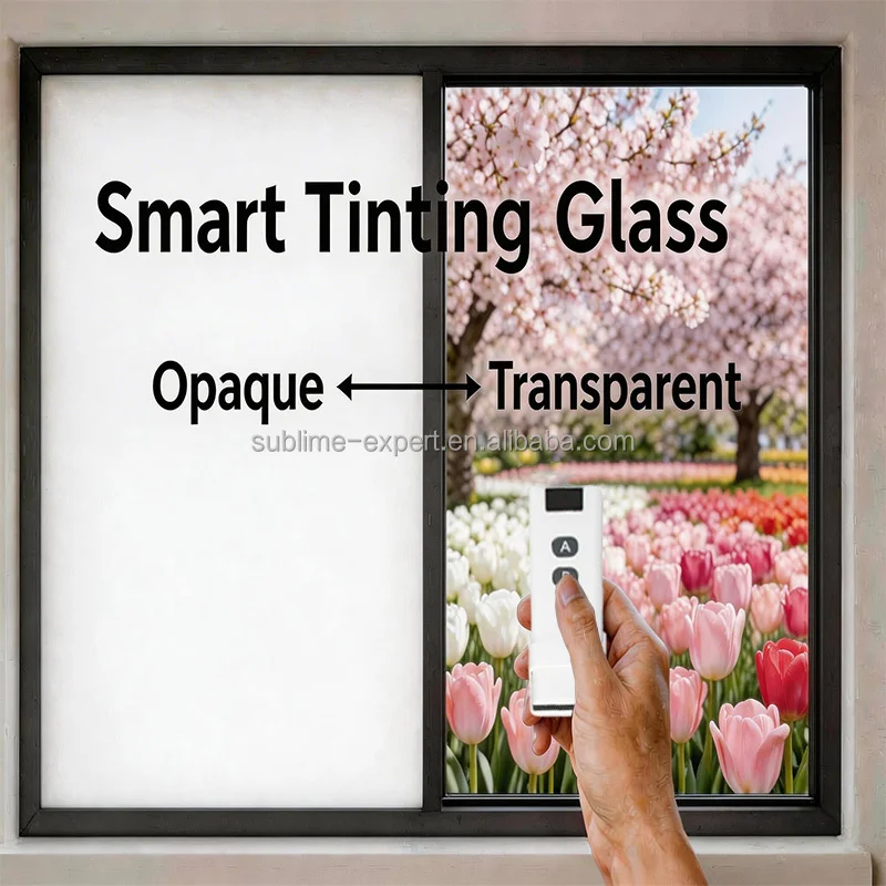 91% Transparency Self-Adhesive Smart PDLC Tinted Film Modern Electric Glass Tint Switchable Office Building Decorative Window