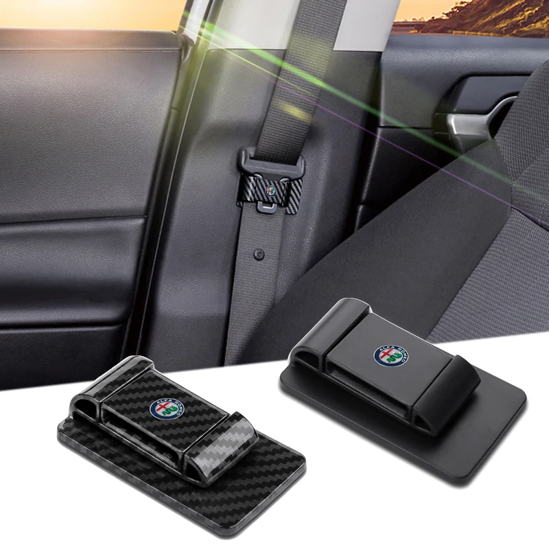 Car Safety Belt Holder Stabilizer Fastener Interior Accessories Stickers For Alfa Romeo 159 Giulietta 147 Mito Giulia 156 166 GT