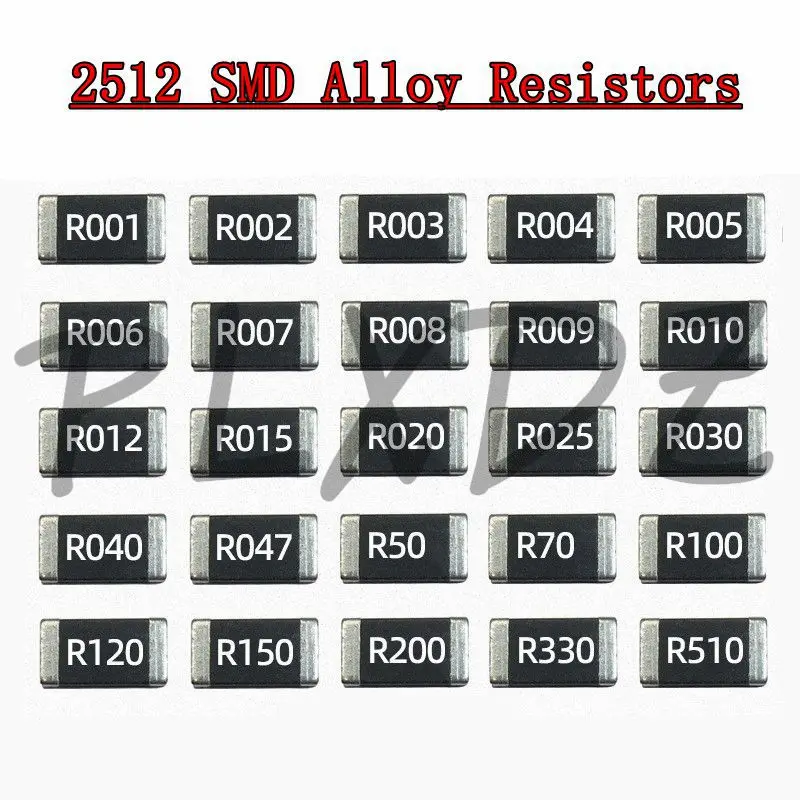 50pcs 2512 5% SMD Alloy Resistors 0R~10M 0 0.1 1 10 100 150 220 330 ohm 1K 2.2K 4.7K 10K 100K 1R 10R 100R 150R 220R 330R 1M 10M