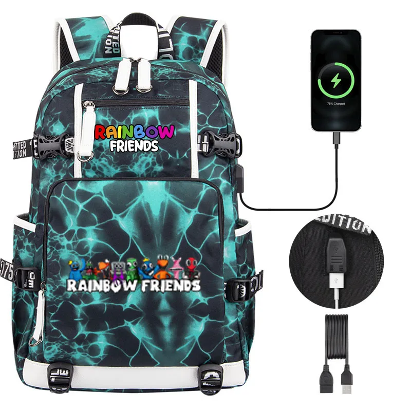 Imagem -05 - Mochila Escolar Rainbow Friends para Meninos e Meninas Mochila de Viagem de Alta Qualidade para Crianças